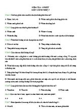 Đề kiểm tra 15 phút môn Công nghệ 7 (Có đáp án)